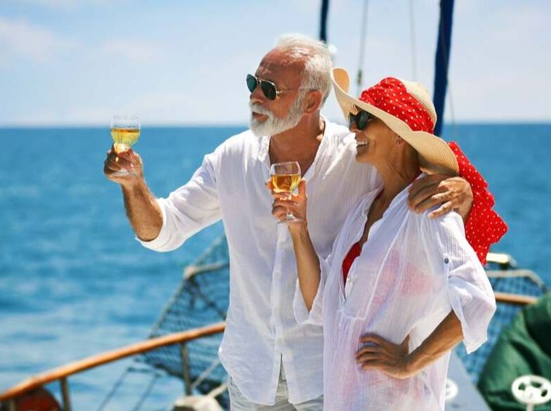 elderly couple on cruise liner